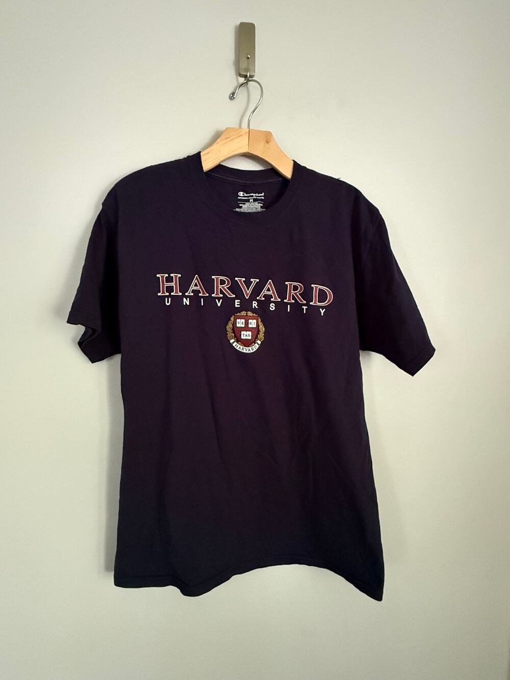 Vintage Champion Navy Blue Harvard t-shirt size large